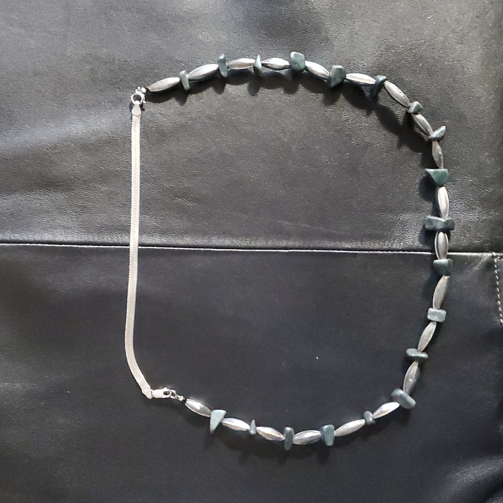 Mens Native American Sterling Silver Necklace Vintage Sterling Beads 25" L - Picture 5 of 5